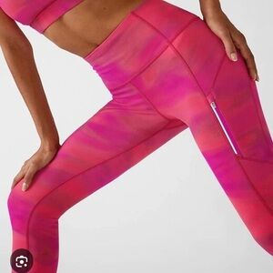 Athleta Rainier Printed Pink and Purple Women's Leggings